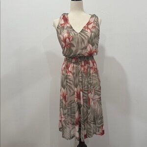 Tropical Floral Midi Dress